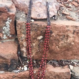 30” Santo Domingo coral heishi bead necklace
